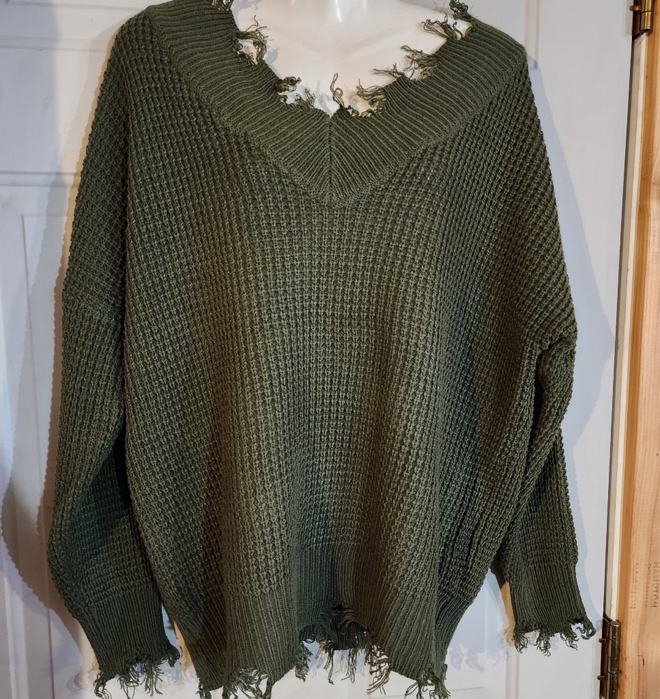 NOWT Zenana distressed sweater